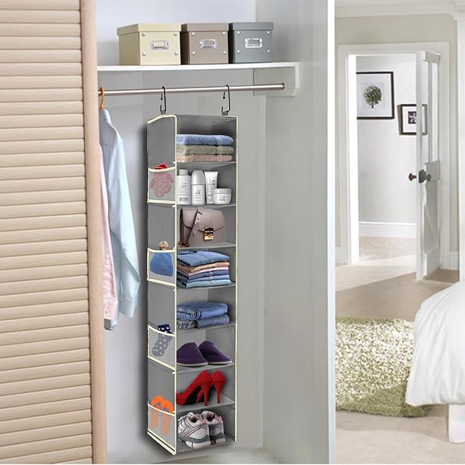 2 Pack Large-Sized Hanging Shoe Organizer 8-Shelf, Hanging Closet Organizer