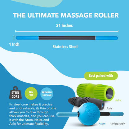 RAD Rod Mini – Compact Deep Tissue Massage Roller Stick – Travel-Ready Myofascial Release Tool for Legs, Back, Neck, Arms & Shoulders – Muscle Roller for Mobility & Recovery