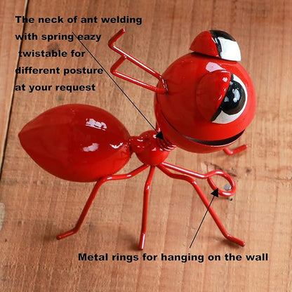 Metal Yard Art Garden Decorative Cute Ant Outdoor Wall Sculptures-Set of 4