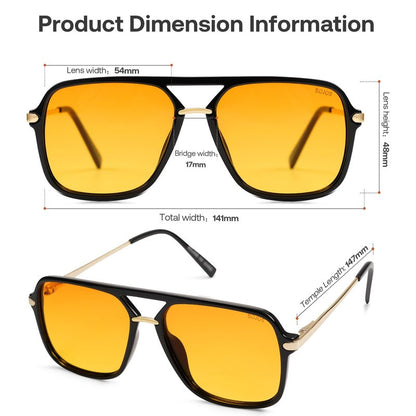 SOJOS Sunglasses for Women & Men, Square, Black Yellow, SJ2229