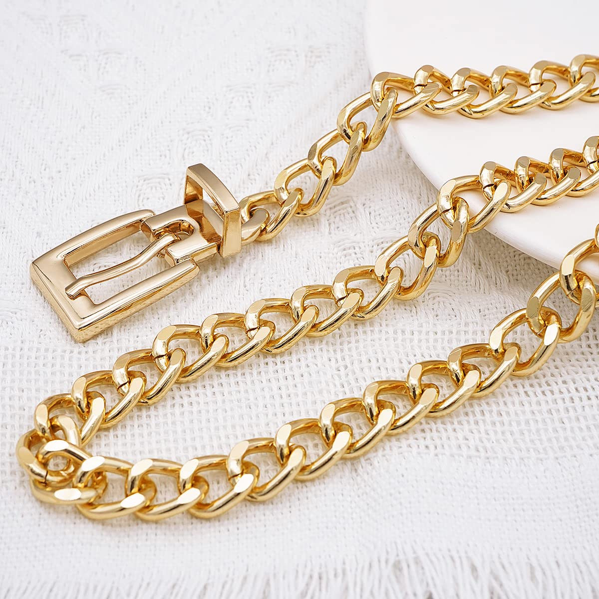 Suyi Chain Belts for Women Girls Metal Waist Belt for Dresses 110CM Gold
