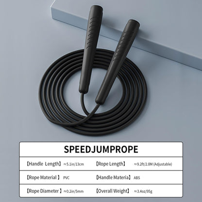 Jump Rope for Kids, Adjustable Children Jump Rope with ABS Handles and PVC Rope for Child Student Toddler (Black)