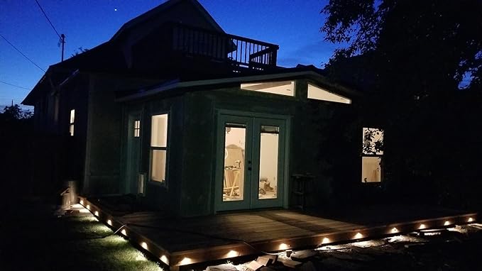 FVTLED Low Voltage LED Deck Lights kit Φ1.38 Outdoor Garden Yard Decoration Lamp Recessed Landscape Pathway Step Stair Warm White LED Lighting, Bronze