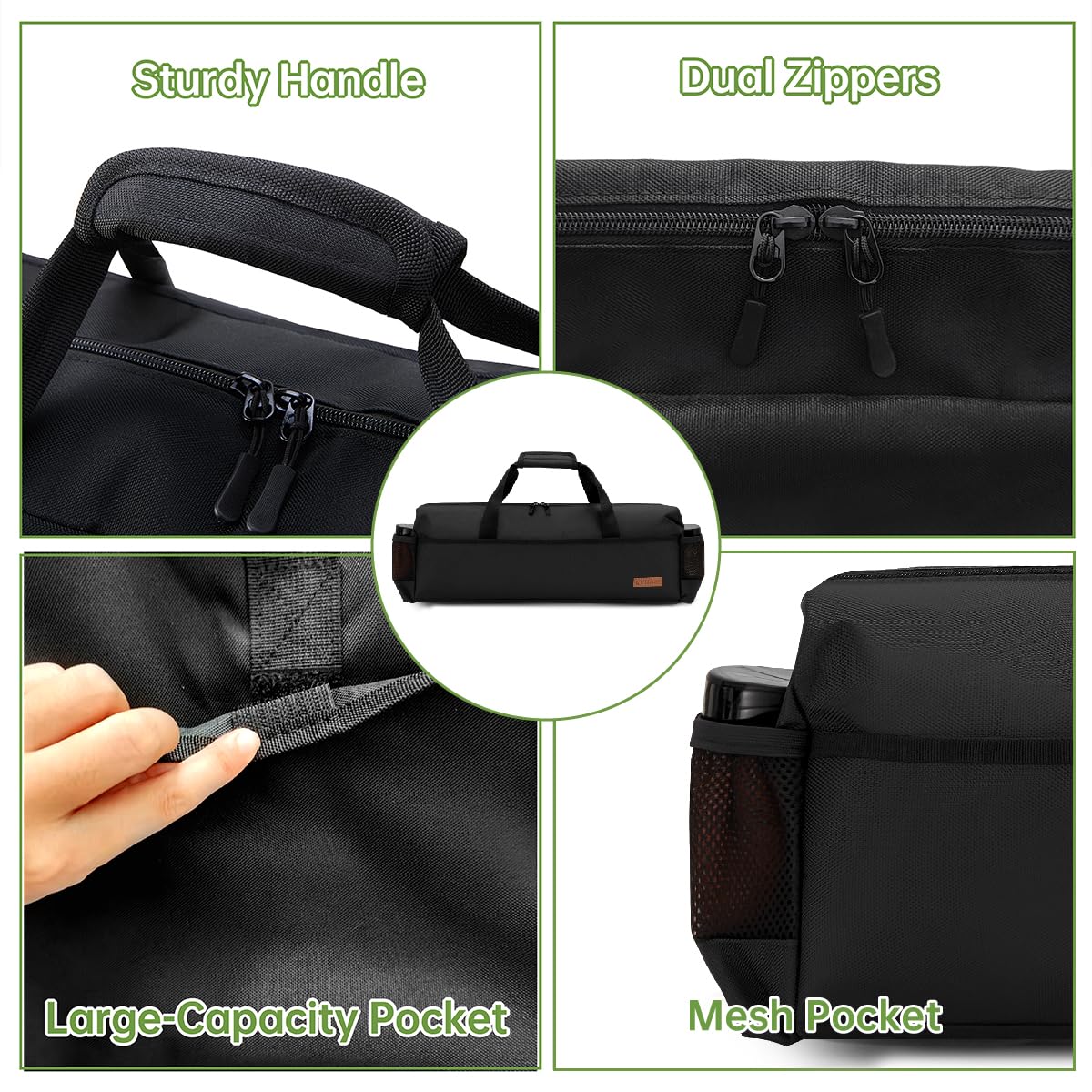 QYILUARE 22" Grill Tool Storage Bag,Heavy Duty 1680D Waterproof BBQ Tools Bag,Large Grill Utensil Storage Caddy with Pockets, BBQ Accessories Bag Compatible with Blackstone