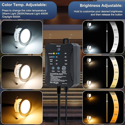 Low Voltage Deck Lights Recessed Kit with Transformer Dimmable Timer and Photocell Sensor Outdoor LED Deck Lighting 3CCT 2700K-5000K IP67 Waterproof for Stair Patio Yard 10 Packs