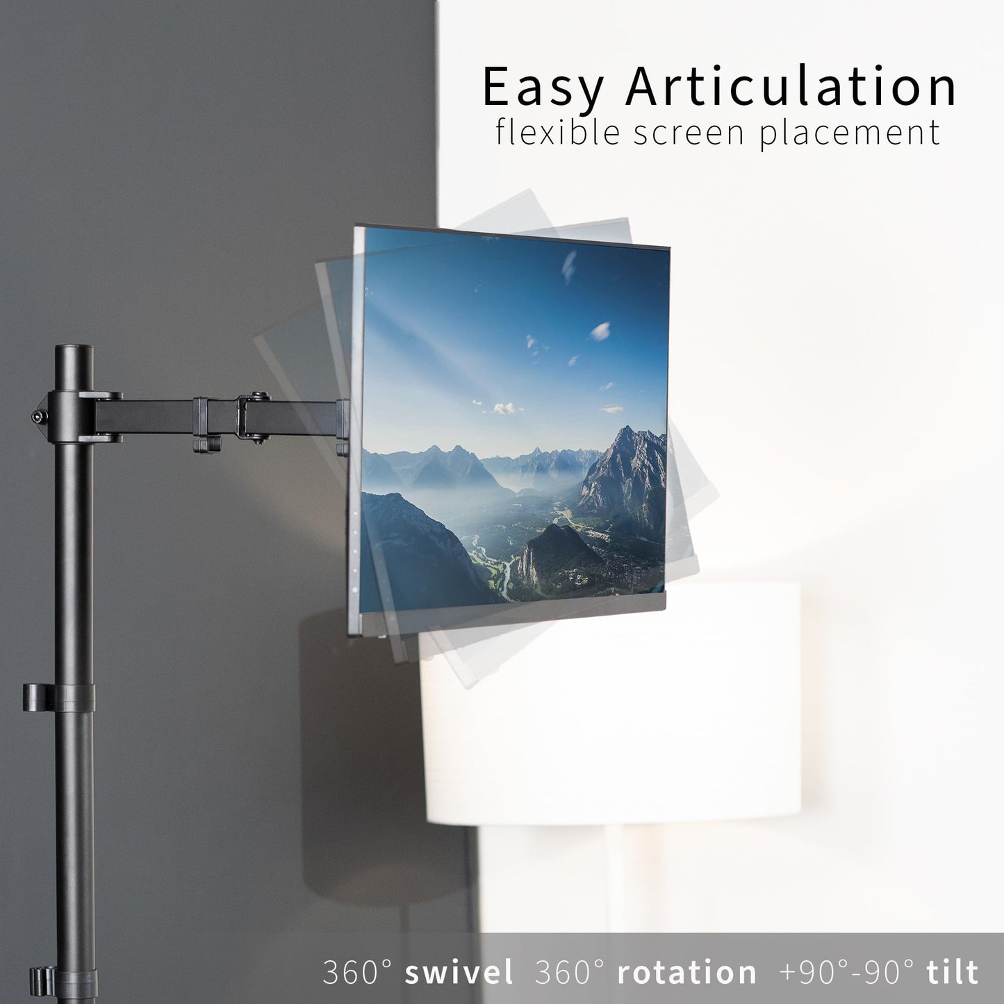 VIVO Extra Tall Single Monitor Desk Mount, 39 inch Pole VESA Stand for 13 to 32 inch Screens and up to 38 inch Ultrawides, Holds 22 lbs, Black, STAND-V011