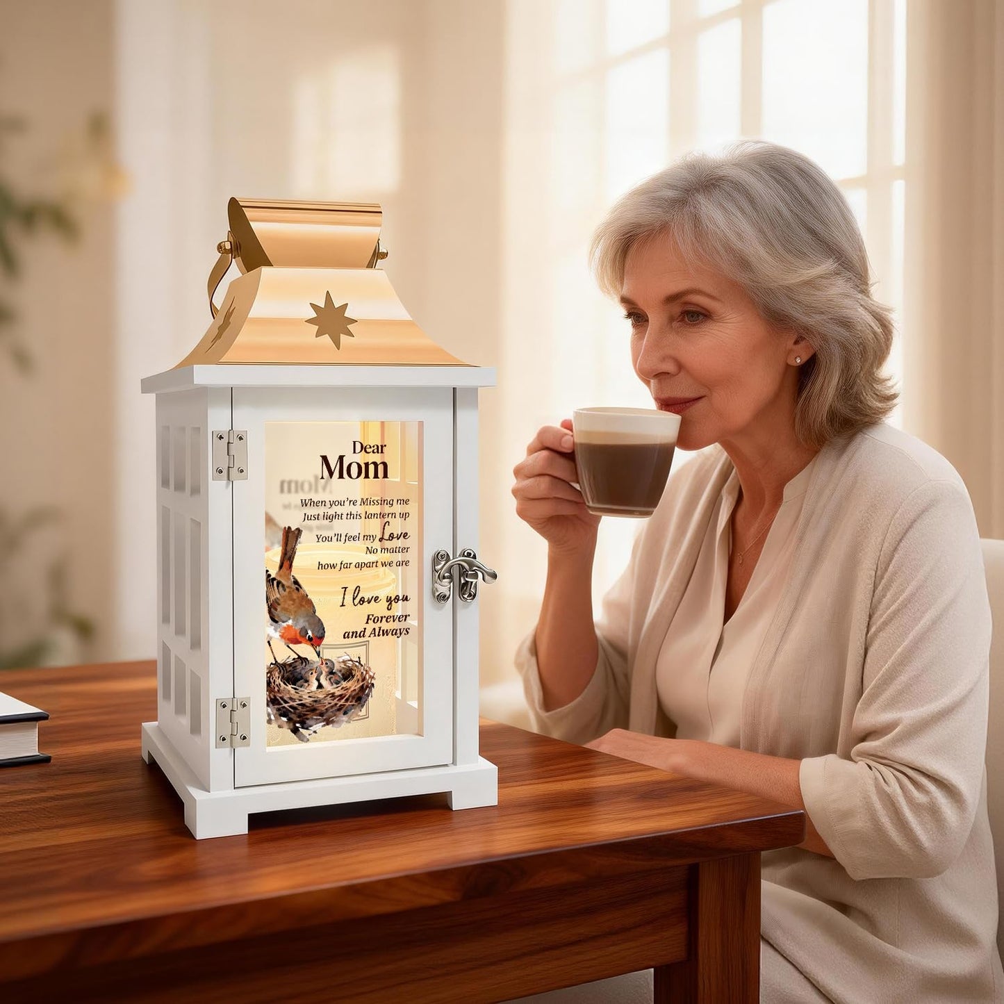 Gifts for Mom from Daughter - Unique Mother's Day Birthday Gifts for Mom from Daughter- Mother Daughter Gift Lantern Christmas - Flameless Candle Warmer Lamp with Timer
