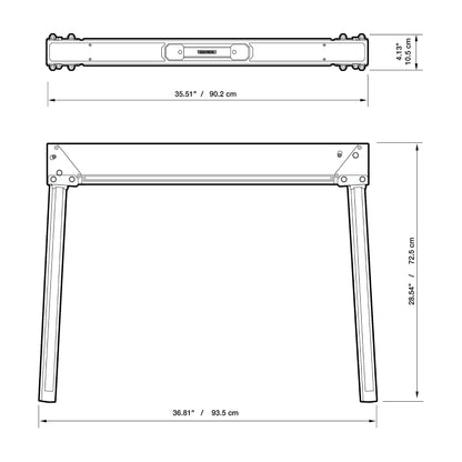 ToughBuilt - Folding Sawhorses/Jobsite Table - Sturdy, Durable, Lightweight, Heavy-Duty, 100% High Grade Steel, 1100lb Capacity, Easy Carry Handle - (TB-C300-2) - 2 Pack