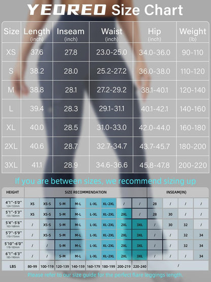 YEOREO CoreFlex Women Workout Flare Leggings with Pockets Scrunch Cargo Gym Yoga Leggings Blue Navy M