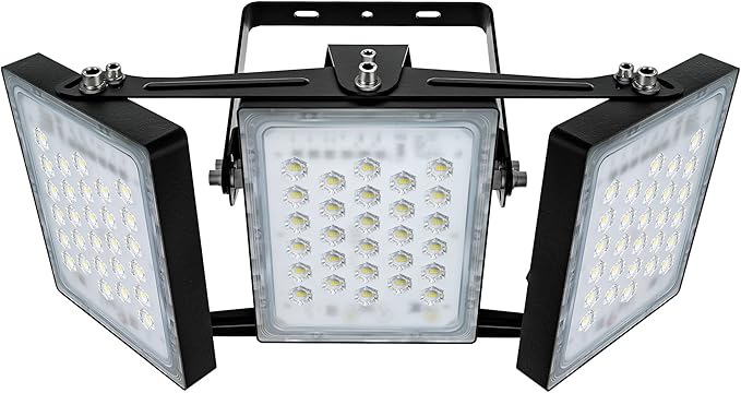 STASUN Flying Series Pro - 150W 15000LM LED Flood Light Outdoor, 3000K Warm Soft White, 110V-130V, IP66 Waterproof, Muti Angle Exterior Floodlight for Sport Court, Commercial, Backyard, Driveway