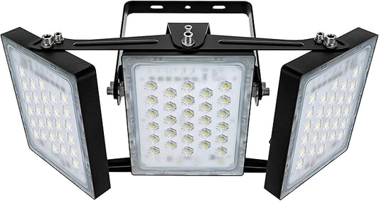STASUN LED Flood Light Outdoor, 150W 13500lm Outdoor Lighting, 6000K Daylight White, IP66 Waterproof Outside Floodlight Exterior Security Light with 3 Adjustable Heads for Yard, Street, Parking Lot