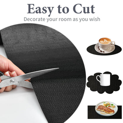 Shelf Liners for Kitchen Cabinets 12in x 20FT Non Adhesive Drawer Liner Gray Quatrefoil Thickened Shelf Liner Paper Strong Non-Slip Easy to Clean for Tool Box Refrigerator with Knife and Tape Measure