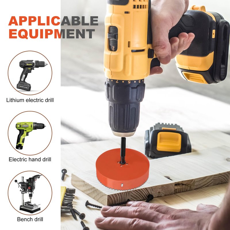 Storystore 4 inch Hole Saw for Recessed Lights,Hole Saw Kit with Dust Bowl, Drill Bit for Wood Metal Plastic,Bi-Metal Drywall Saw, Hole Cutter for Clean and Precise Cuts