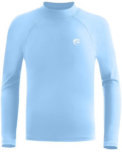 DRONIRING Boys' Long Sleeve Rash Guard, UPF 50+ Swim Shirt Toddler Kids, Quick Dry SPF UV Sun Protection Water Shirts for Beach Surf Swimming