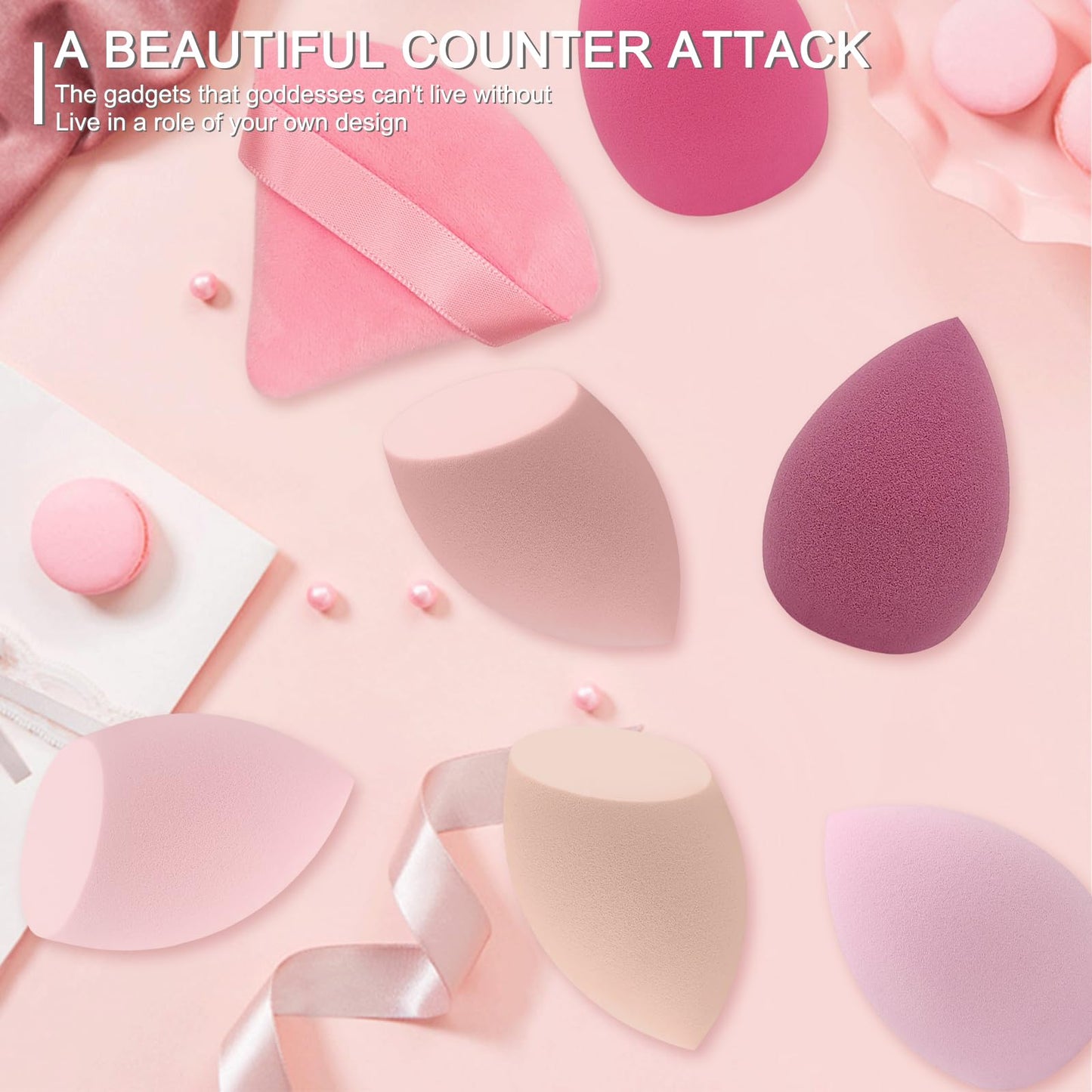 6+6 Professional Makeup Sponge Set,2.76 inch Portable Soft Sponge Setting Face Puffs,Multicolor Makeup Blending Sponge Cosmetic Applicator for Loose Powder,Liquid,Facial Makeup Tools（Pink)