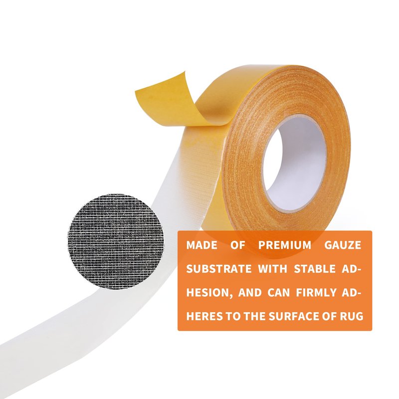 TAPEBEAR Heavy-Duty Double Side Carpet Tape, Carpet Tape for Rug, Wood, Floor, Residue-Free Rug Tape, Multipurpose Gripper Non Slip Tape, 2inch X 40yard