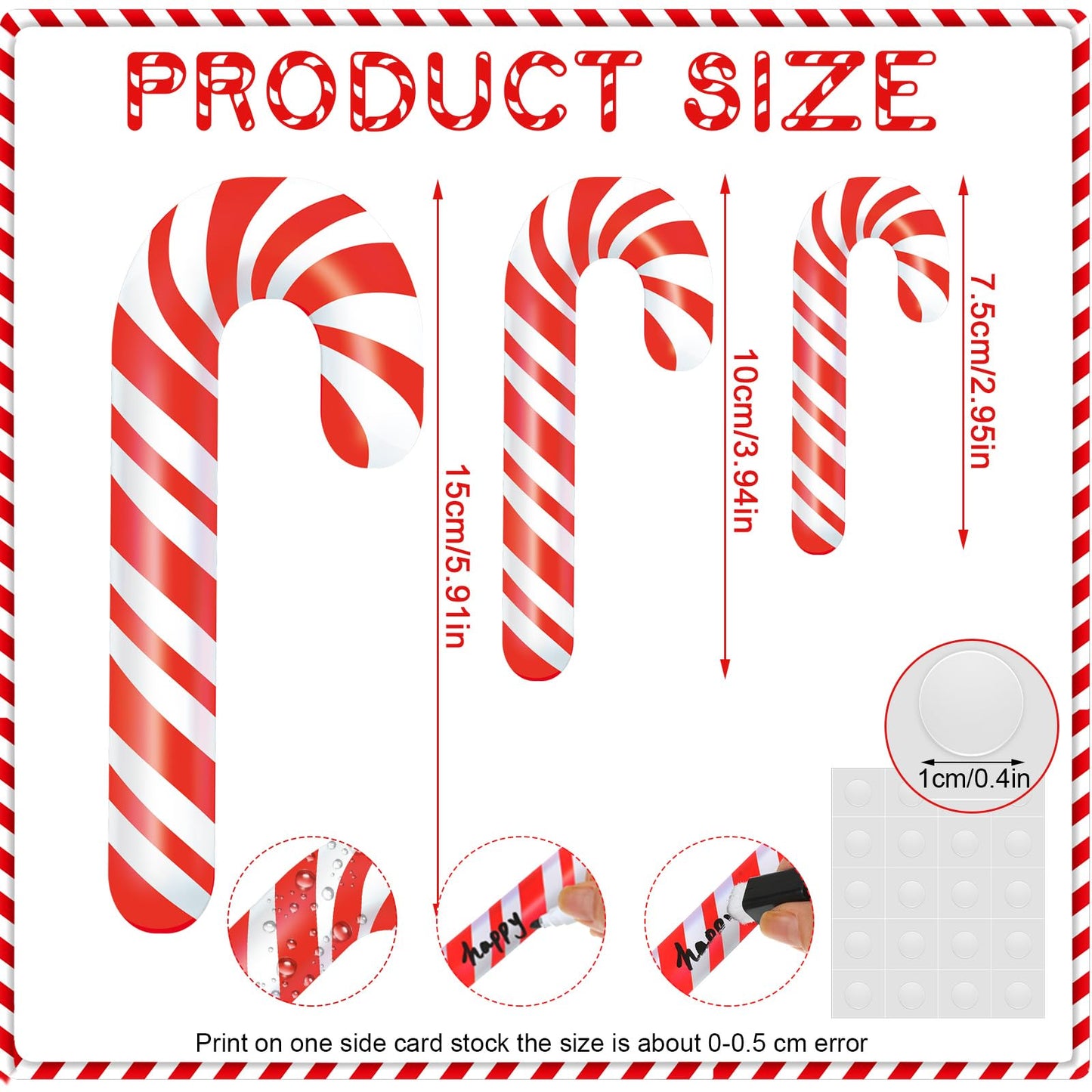 Zonon 90 Pcs Christmas Candy Cane Paper Cutouts Classroom Bulletin Board Decoration for Classroom Office Party Bulletin Board Wall Chalkboard Home Christmas Decor