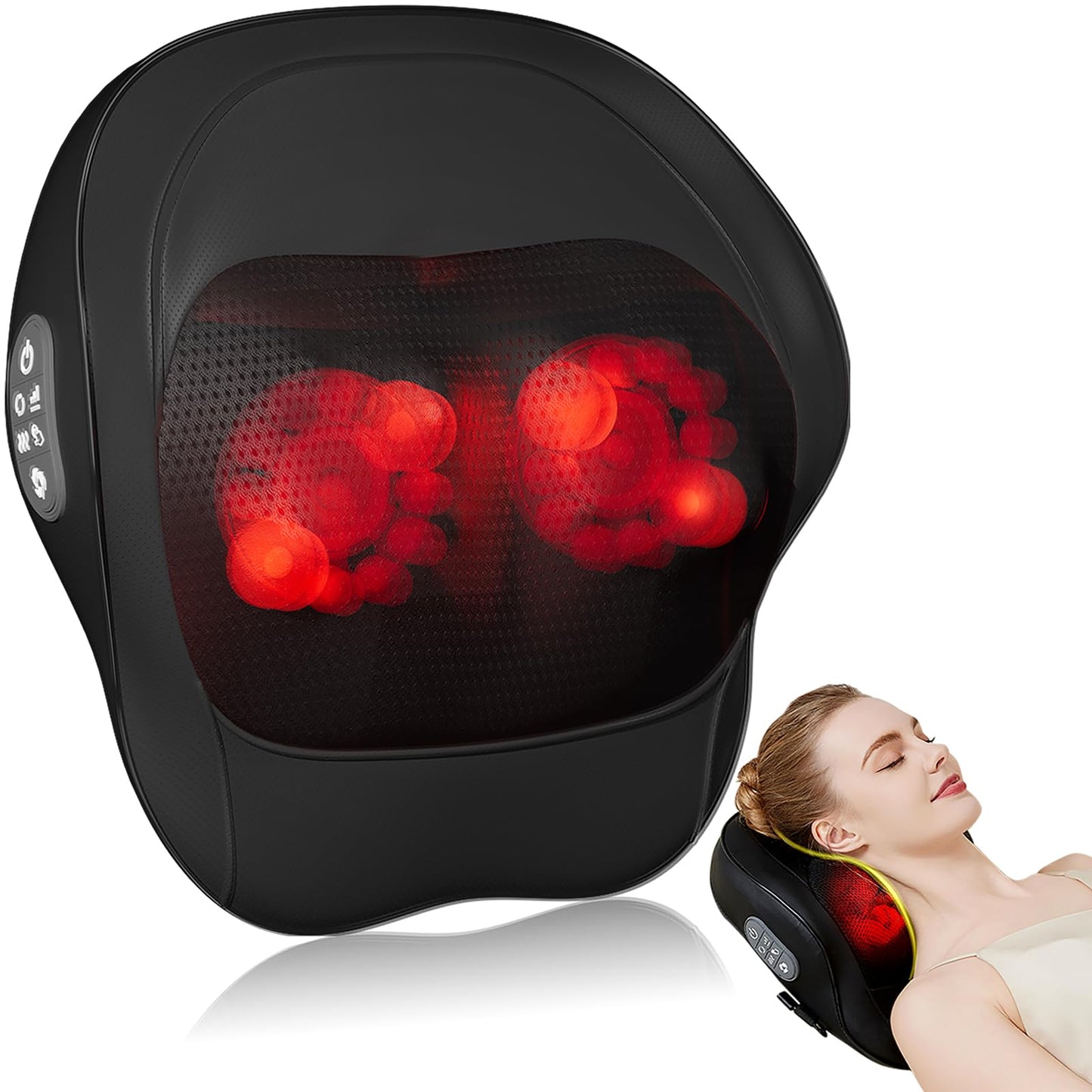 UEKUEK Rechargeable Back and Neck Massager with Heat,U6 New Upgrade Back Massager for Pain Relief Deep Tissue,4D Massage Heads,20 Massage Contacts for Neck,Shoulder,Legs,Foot,Gifts for Women Men