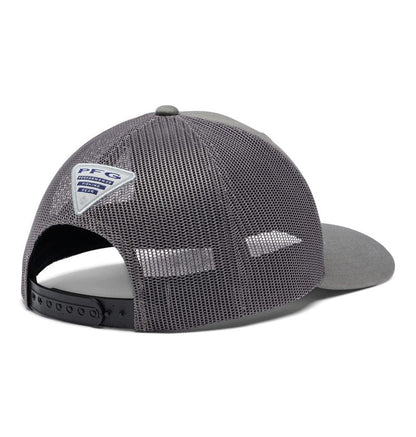 Columbia Unisex PFG Logo Mesh Snap Back, Titanium/Black/Hook, One Size