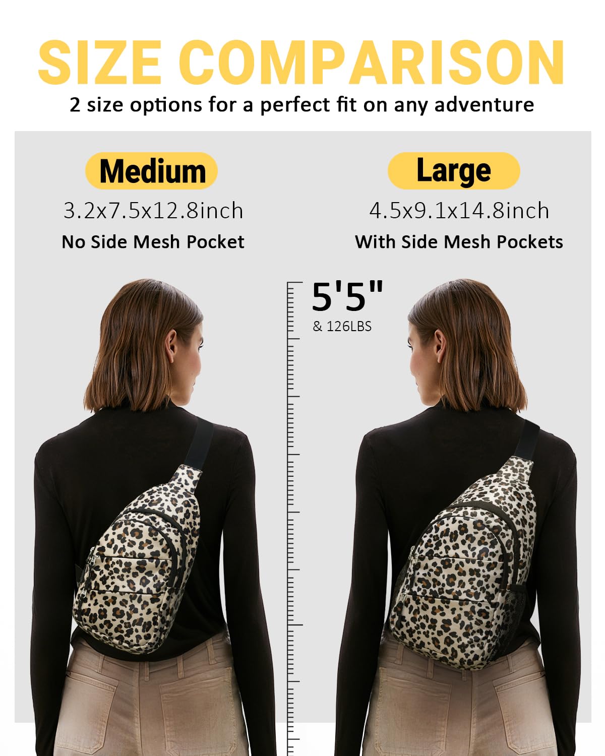 Tuwubi Crossbody Bags for Women, Sling Bag for Men, Small Hiking Backpack Anti Theft Lightweight for Outdoors Travel (M, Black)