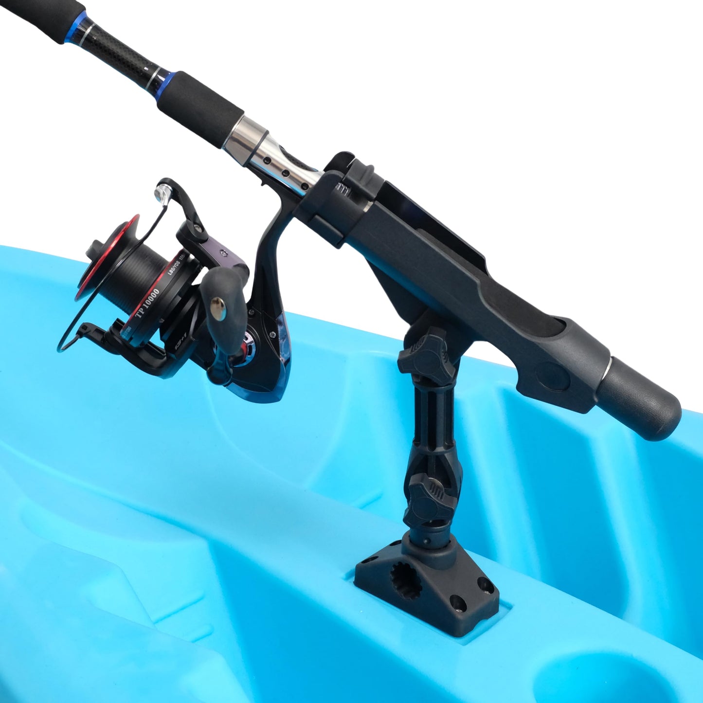 HiUmi 2 Pack Baitcaster/Spinning Rod Holder with Side Deck Mount (Extender Holder + Mount)