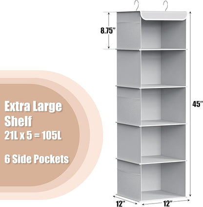 Simple Houseware 5 Shelf Hanging Closet Organizer
