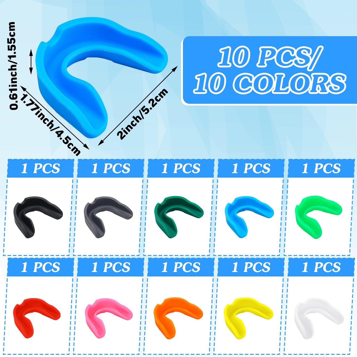 Frienda Sport Mouth Guards Mouthguard 10 Pcs Gum Mouth Guard Teeth Armor Game Guard for Boxing Basketball Football Hockey Karate Basketball Rugby Match
