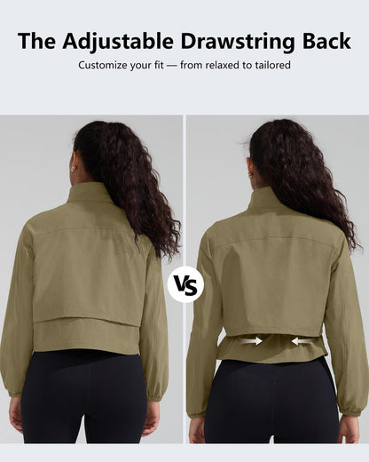 YIPINK Workout Jackets for Women Lightweight Running Jackets Full Zip Yoga Athletic Clothes Slim Fit with Pockets