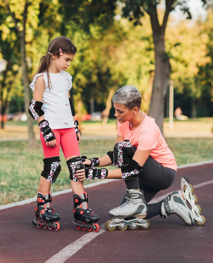 BOSONER Adult/Women/Kid Knee Pads Elbow Pads Wrist Guard 6 in 1 Protective Gear Set for Skating Skate Skateboarding BMX Bicycle Inline Roller for Men Women Child Kids