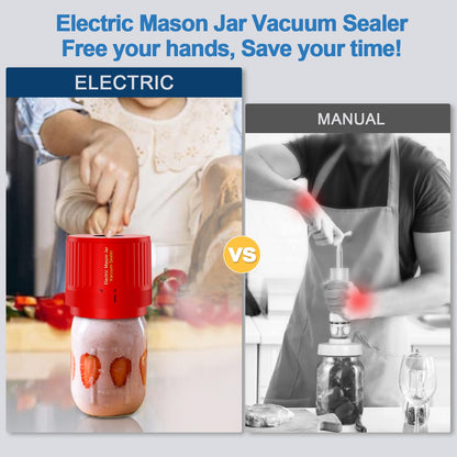 LOVE MOMENT Electric Mason Jar Vacuum Sealer Kit - Red