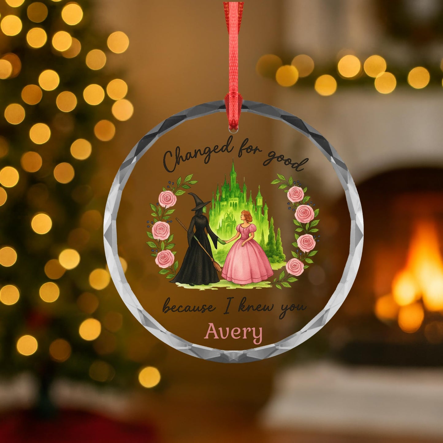 Wicked Ceramic and Glass Ornament, Broadway Musicals Ornament, Broadway Gifts for Fan, Wicked Christmas, Best Friends Merch, Xmas Teen Girl Gift (Ceramic 2 S, 1)