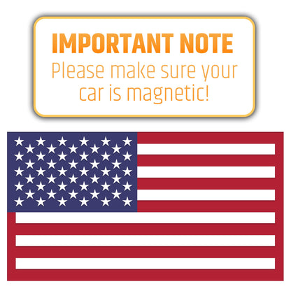 Premium American Flag Magnets for Trucks and Cars (3 Pack) + Bonus Reverse Design | Magnetic US Flags Cut-Out | Powerful Magnet - Will Never Fall Off Your Vehicle | Red & Blue | Not for Aluminum Cars