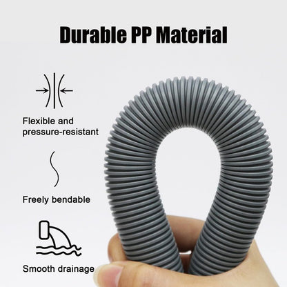 3.2 FT Universal Washing Machine Drain Hose, Drain Hose Extension Kit for Washer, Dishwasher, Dryers, Dehumidifier with 4 Hose Clamps, 1 U-Holder, 1 Adapter, Fit for 0.79-1.5 inch Drain Outlet