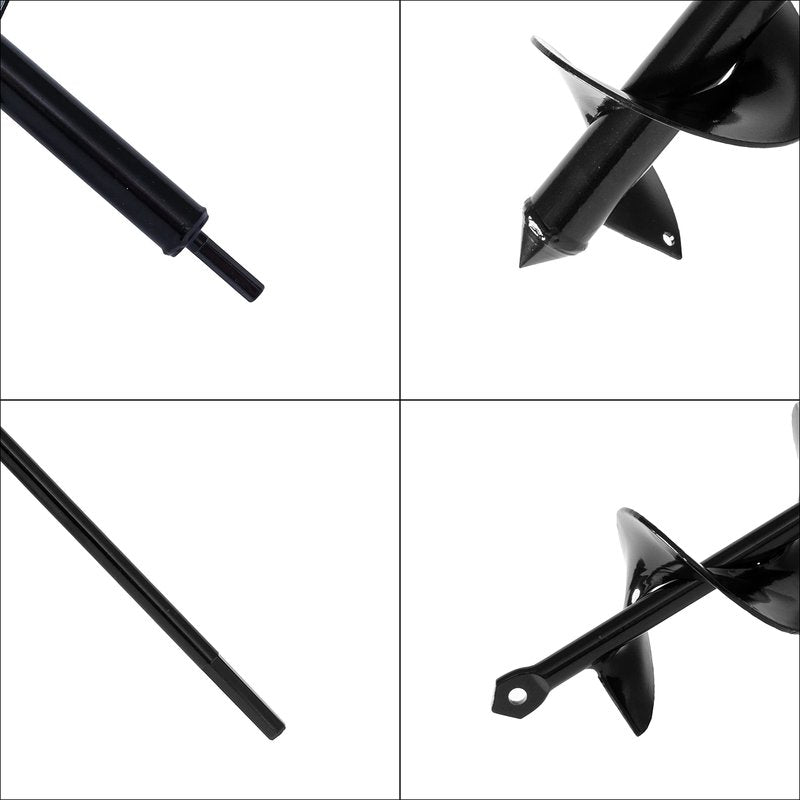 VASGOR Set of 4 (1.6x9, 2.4x12, 3.2x16, 4x16) Auger Drill Bit for Planting - Easy Planter Garden Auger - Bulb & Bedding Plant Augers - Posthole Digger for 3/8” Hex Drive Drill