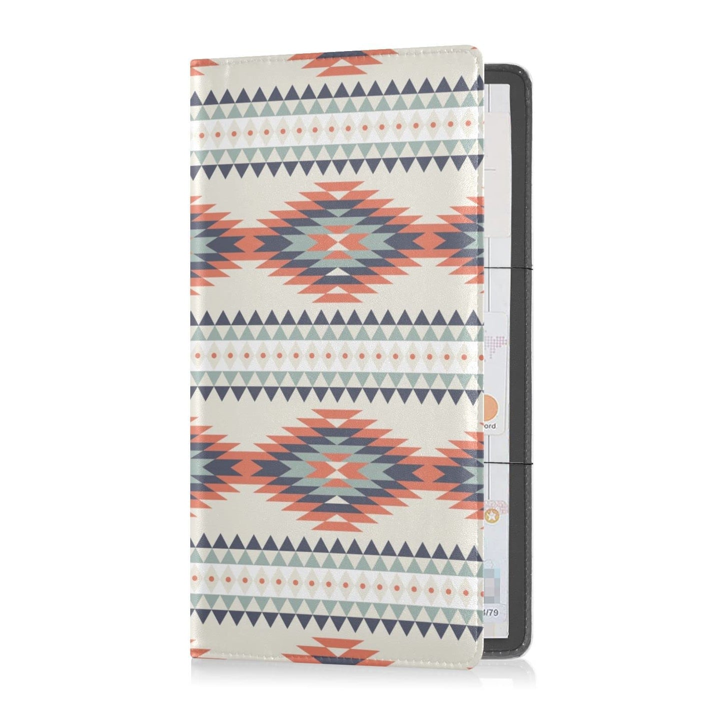 Kigai Aztec Car Registration and Insurance Holder for Women Men PU Leather Auto Glove Box Organizer Wallet Car Accessories for Essential Document Driver License ID Card