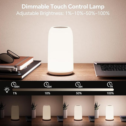 Outdoor Cordless Table Lamps Rechargeable, Touch Lamp [Sleek Design & RGB Mode] 4-Level Brightness Outdoor Lamps for Patio, LED Lamp Multi-Color Smart Nightstand Lamp for Outdoor Table lamp