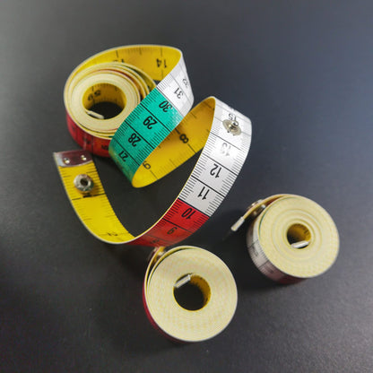 WQAPVHBG 2 Pack Soft Tape Measure, 60in Double Scale Cloth Tape Measure for Sewing, Plastic Flexible Measuring Tape with Snap Button and Clear Color Marking for Body Measurements