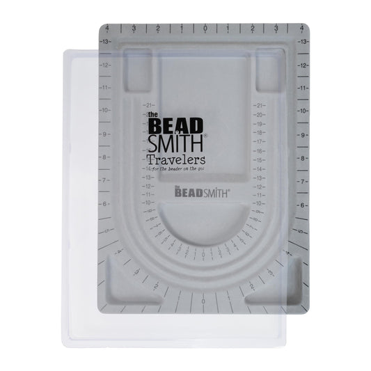 The Beadsmith Bead Board with Cover, Grey Flocked