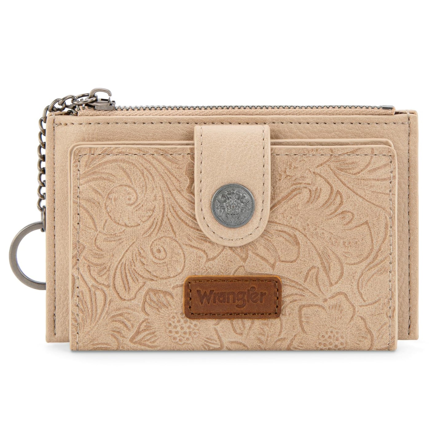 Montana West X Wrangler Small Ladies Wallet Rfid Blocking Credit Card Holder Simpl Womens Wallets Minimalist & Compact Keychain Card Organizers with Zipper Coin Pocket WG338-W099TN
