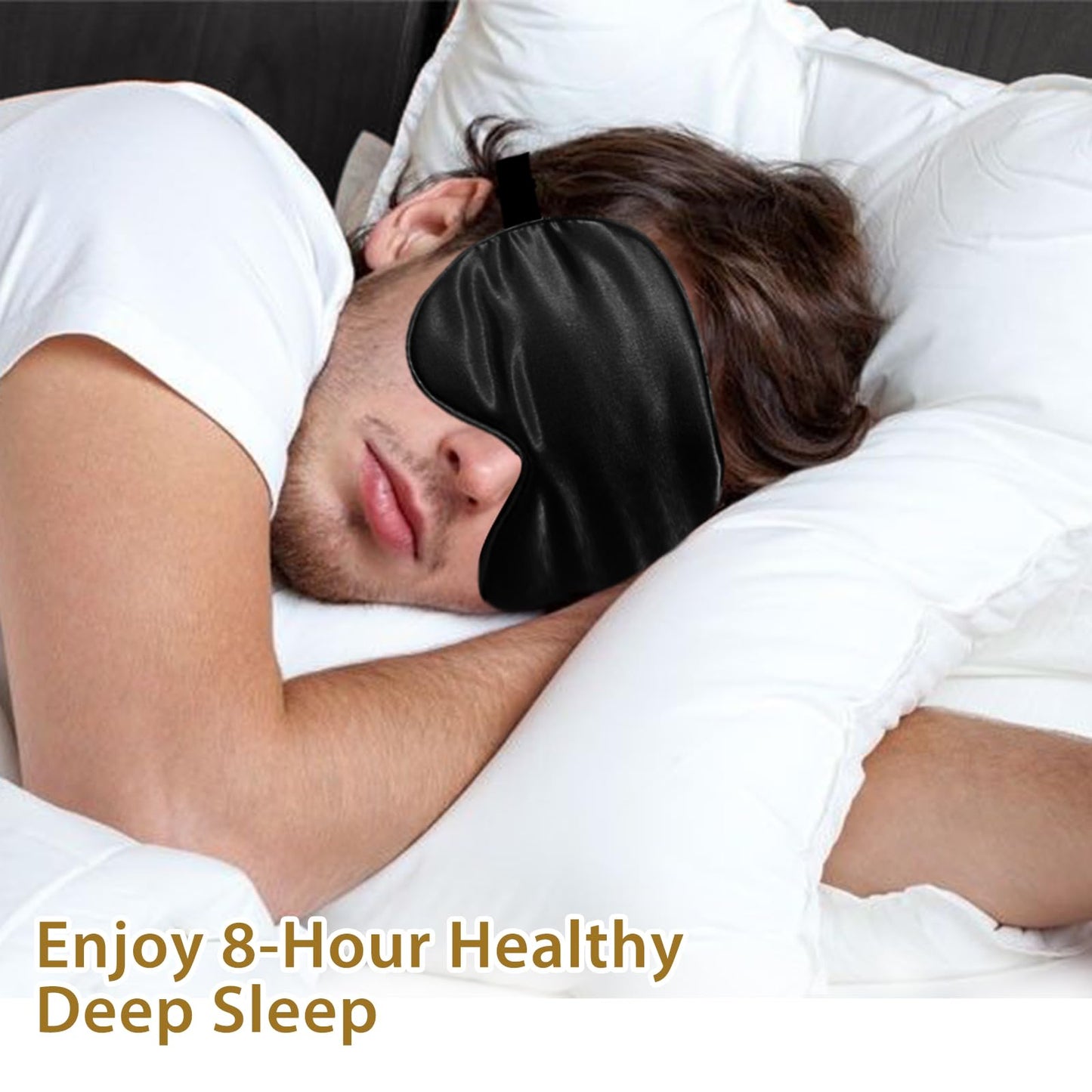 4 Pack Silk Sleep Mask - 100% Blackout, Zero Eye Pressure, Blindfold with Adjustable Strap, Super Soft Travel Eye Covers (Black, Pink, Blue, Purple)