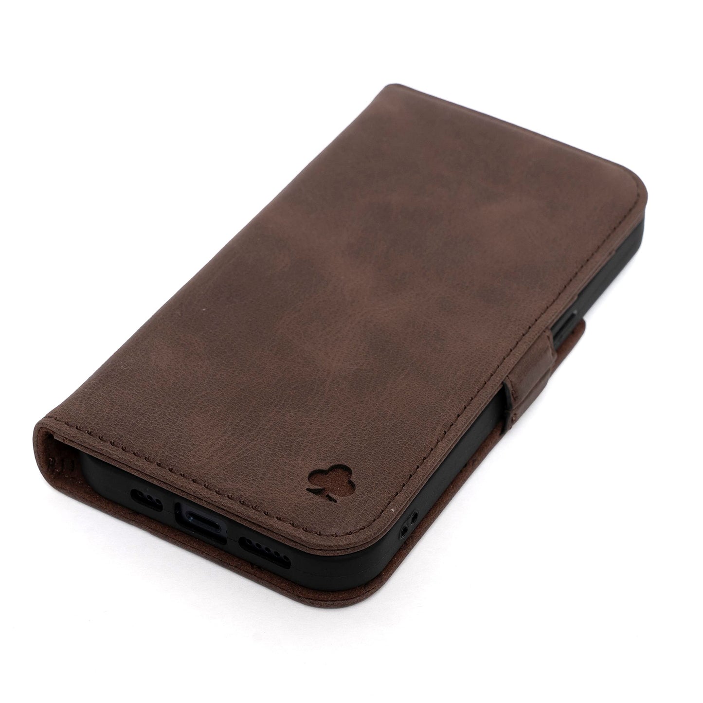 Porter Riley - Leather Case for Samsung Galaxy S23. Premium Genuine Leather Stand Case/Wallet/Cover (Chocolate Brown)