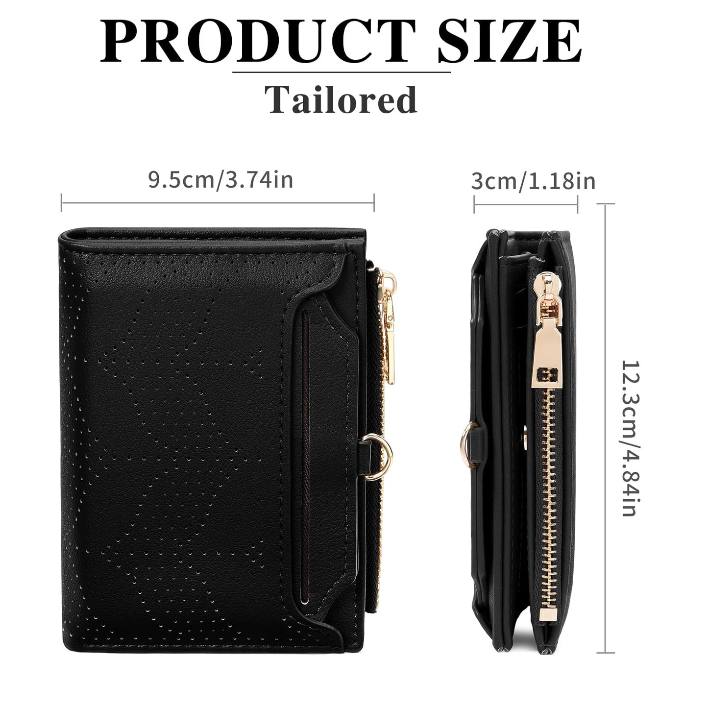 FALAN MULE Small Wallet Women RFID Blocking Bifold Compact Card Holder Vegan Leather Wallet for Women with ID Window