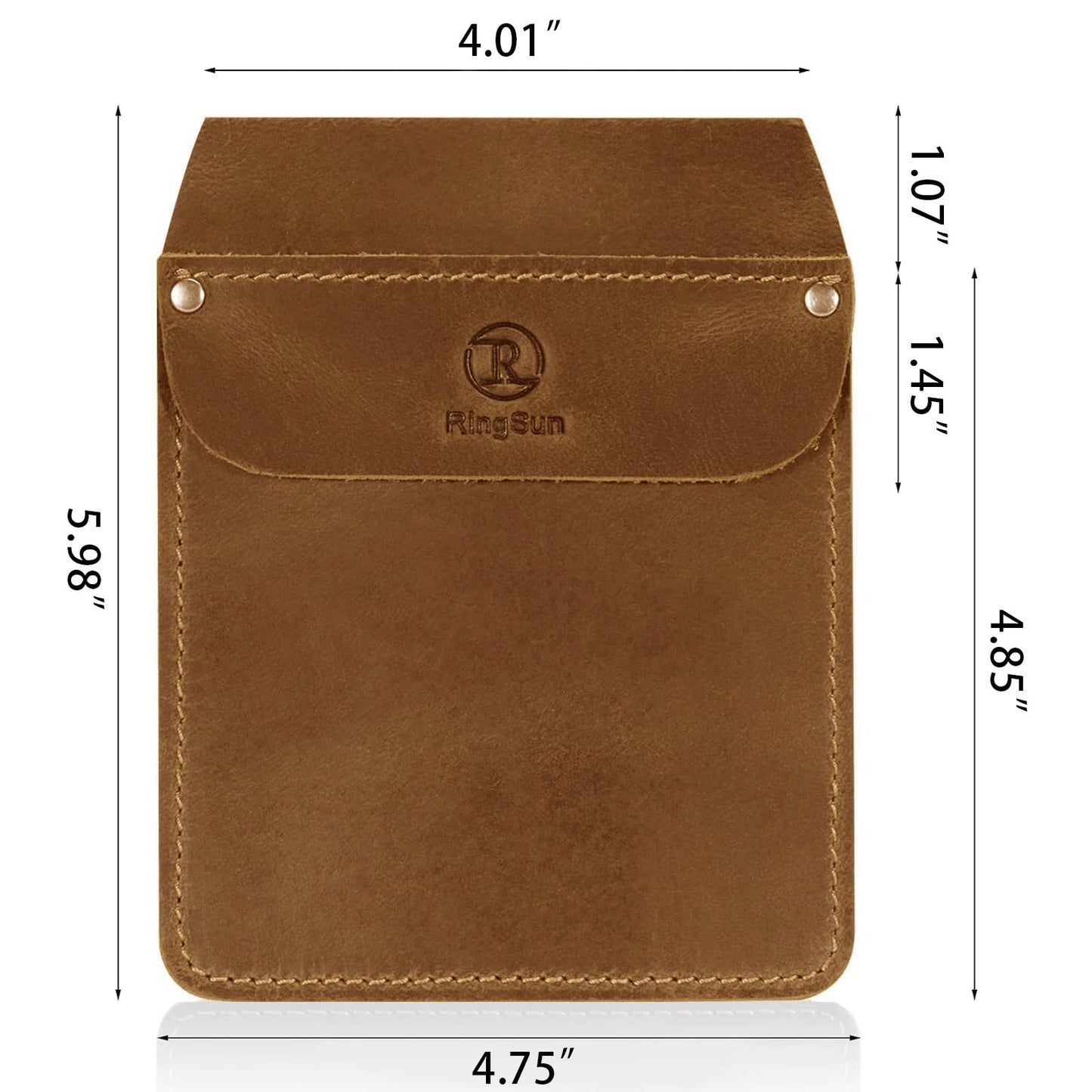 RingSun Genuine Leather Pocket Protector for Men, Durable Pocket Tool Pouch, Jeans Shirts Pocket Protector for Tools Pens