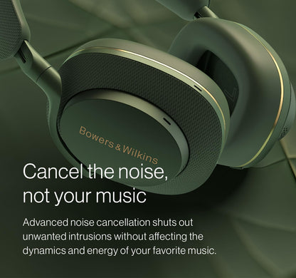 Bowers & Wilkins Px7 S2e Bluetooth Headphones Over The Ear, Over-Ear Headphones - Enhanced Noise Cancellation & Transparency Mode, Crystal-Clear Calls, 30-Hour Playback, Forest Green