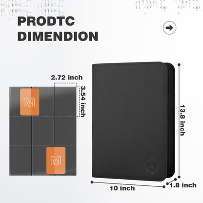 Trading Card Binder with 9 Side Loading Pocket Card Album Hold Up to 540 Cards PU Card Collection Binder, Collectible Albums Card Folder for MTG, TCG, Sports Cards