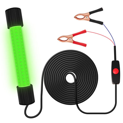 SeaShine IP68 Underwater Fishing Light, DC/AC 12-24V Green Fish Lights, 1300LM Night Underwater Lights 16FT Cable 13W Fish Light for Night Fishing Docks/Boats/Kayaks, Fresh & Salt Water