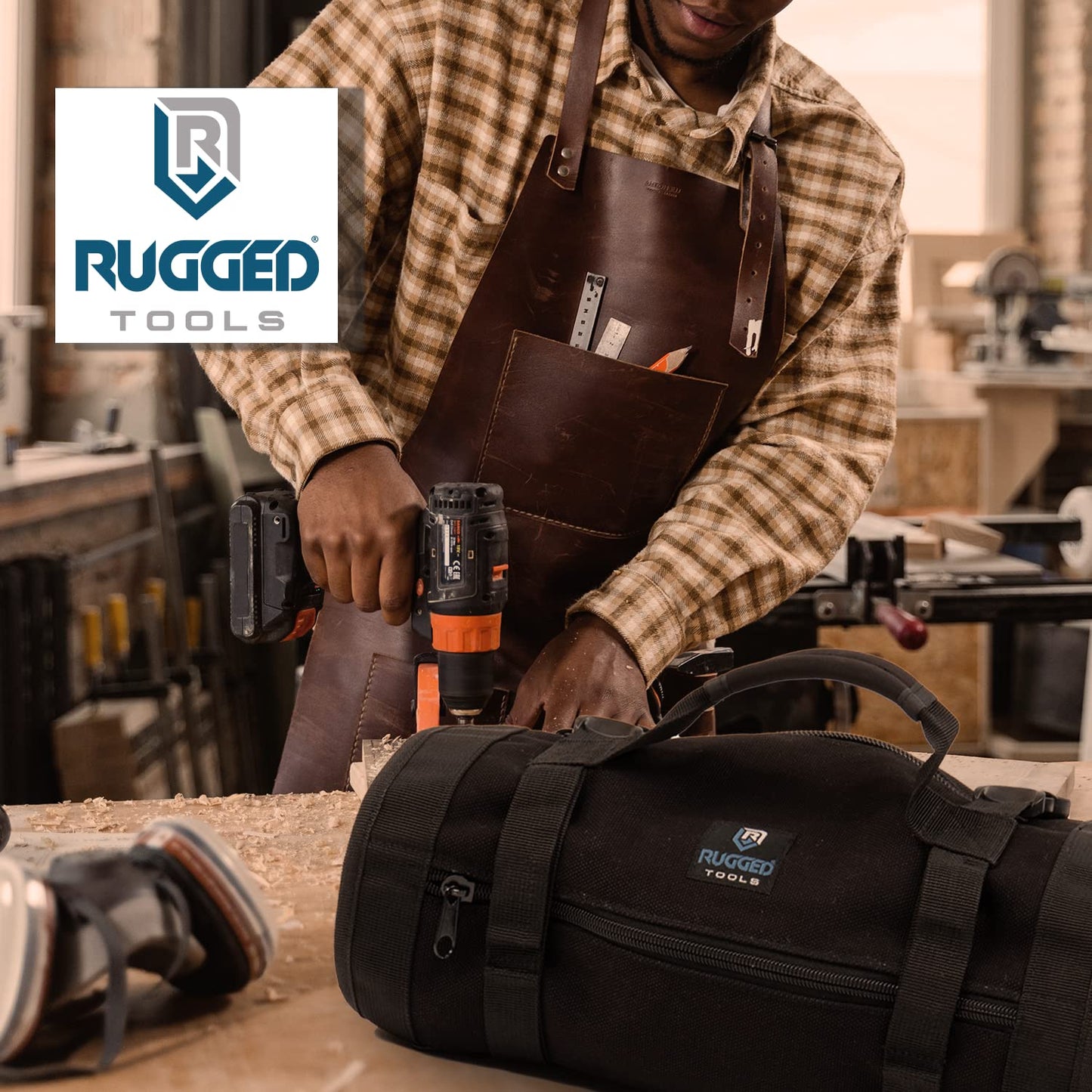 Rugged Tools Titan23-XL Tool Roll - Wrench Roll & Organizer - Canvas Tool Bag & Tool Pouch for Electrician, HVAC, Plumber, Carpenter or Auto Mechanic