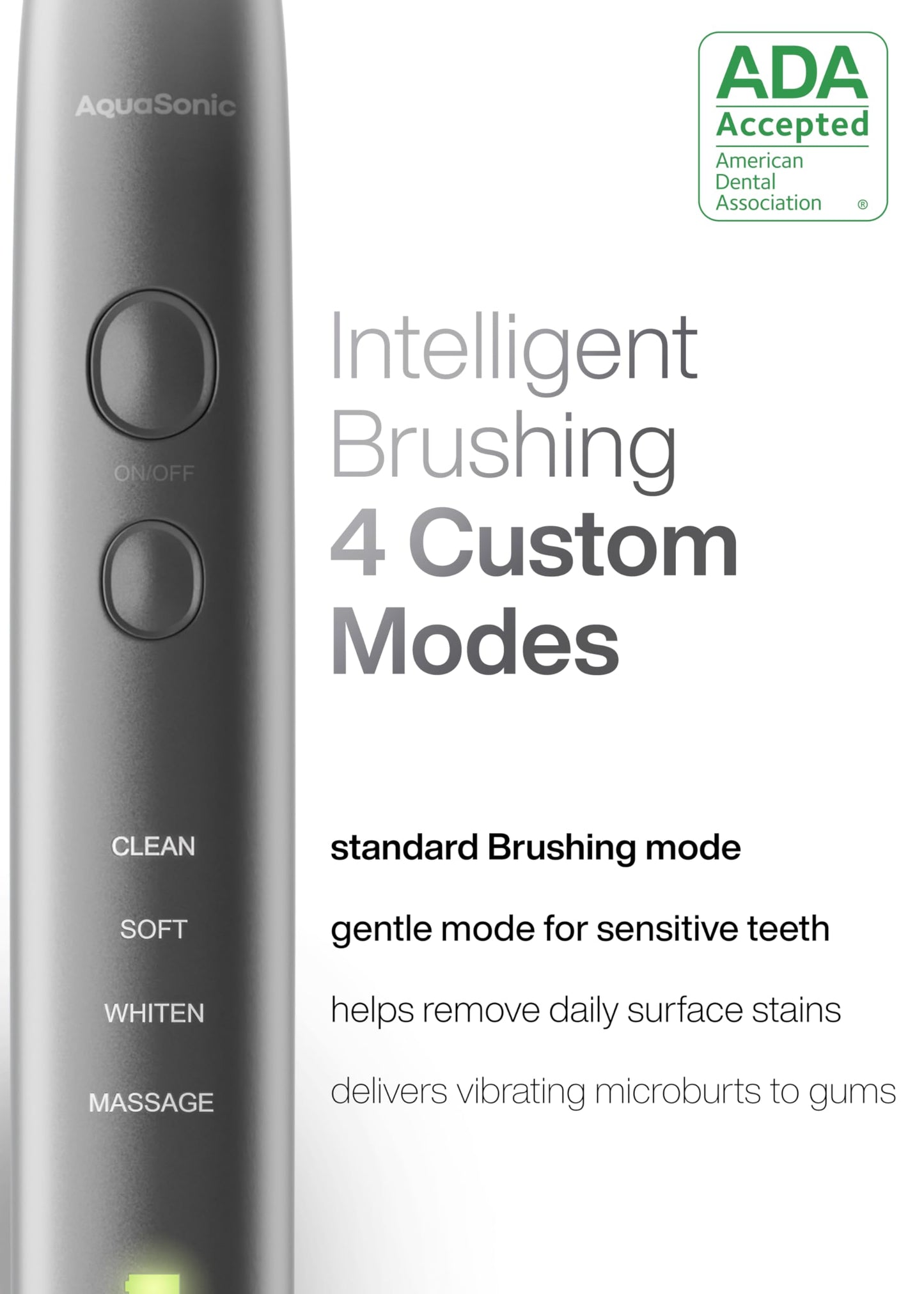 Aquasonic Vibe Series Ultra-Whitening Toothbrush – ADA Accepted Electric Toothbrush - 8 Brush Heads & Travel Case – 40,000 VPM Motor & Wireless Charging - 4 Modes w Smart Timer – Satin Rose Gold