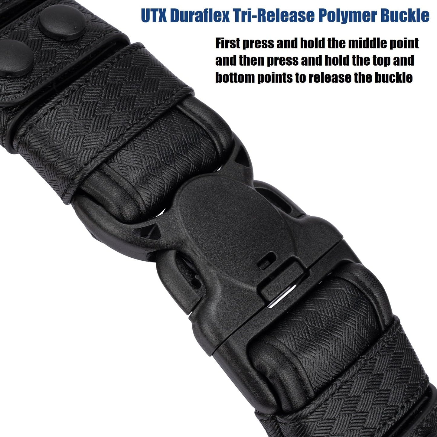 Dotacty Basketweave Duty Belts Police Law Enforcement Sheriff Security Work 2" Outer Belt w/Loop Liner Tri-Release Buckle 4 Keepers M