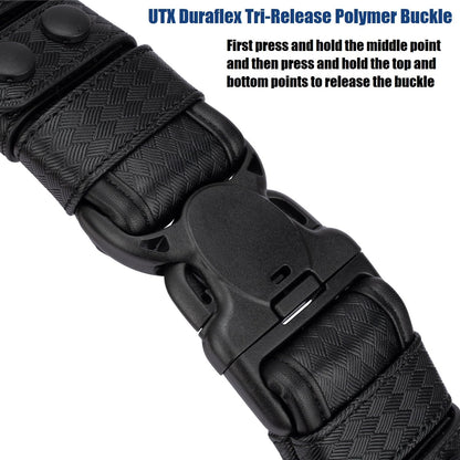 Dotacty Basketweave Duty Belts Police Law Enforcement Sheriff Security Work 2" Outer Belt w/Loop Liner Tri-Release Buckle 4 Keepers M